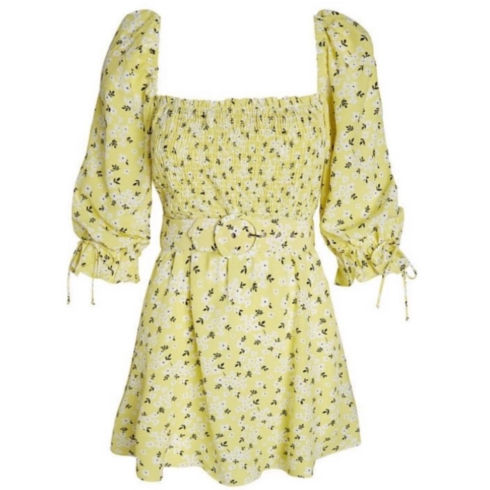For Love & Lemons Chrysanthemum Belted Dress